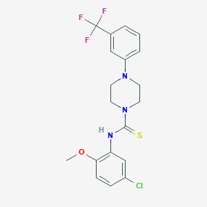 molecular formula C19H19ClF3N3OS B3525359 N-(5-chloro-2-methoxyphenyl)-4-[3-(trifluoromethyl)phenyl]-1-piperazinecarbothioamide 