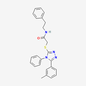 2-{[5-(3-methylphenyl)-4-phenyl-4H-1,2,4-triazol-3-yl]sulfanyl}-N-(2-phenylethyl)acetamide