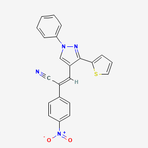 (2Z)-2-(4-nitrophenyl)-3-[1-phenyl-3-(thiophen-2-yl)-1H-pyrazol-4-yl]prop-2-enenitrile