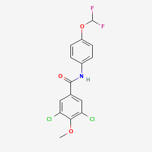 molecular formula C15H11Cl2F2NO3 B3525433 3,5-dichloro-N-[4-(difluoromethoxy)phenyl]-4-methoxybenzamide 