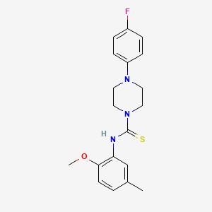 4-(4-fluorophenyl)-N-(2-methoxy-5-methylphenyl)-1-piperazinecarbothioamide