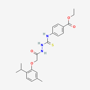 ethyl 4-[({2-[(2-isopropyl-5-methylphenoxy)acetyl]hydrazino}carbonothioyl)amino]benzoate