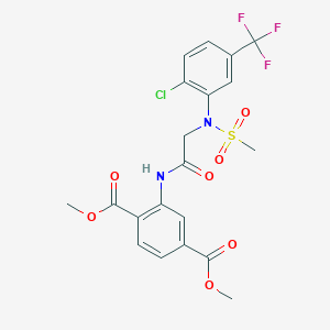 molecular formula C20H18ClF3N2O7S B3525470 dimethyl 2-{[N-[2-chloro-5-(trifluoromethyl)phenyl]-N-(methylsulfonyl)glycyl]amino}terephthalate 