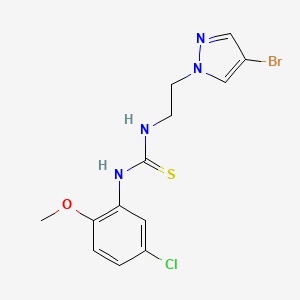 molecular formula C13H14BrClN4OS B3525483 N-[2-(4-bromo-1H-pyrazol-1-yl)ethyl]-N'-(5-chloro-2-methoxyphenyl)thiourea 