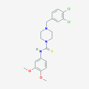 molecular formula C20H23Cl2N3O2S B3525490 4-(3,4-dichlorobenzyl)-N-(3,4-dimethoxyphenyl)-1-piperazinecarbothioamide 