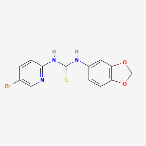 molecular formula C13H10BrN3O2S B3525503 1-(1,3-Benzodioxol-5-yl)-3-(5-bromopyridin-2-yl)thiourea 