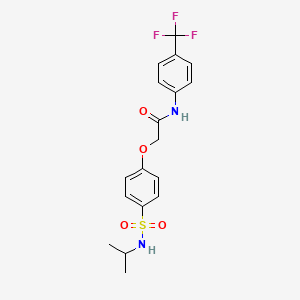 molecular formula C18H19F3N2O4S B3525509 2-[4-(propan-2-ylsulfamoyl)phenoxy]-N-[4-(trifluoromethyl)phenyl]acetamide 