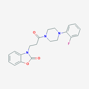 molecular formula C20H20FN3O3 B352554 3-(3-(4-(2-fluorophenyl)piperazin-1-yl)-3-oxopropyl)benzo[d]oxazol-2(3H)-one CAS No. 851988-78-8
