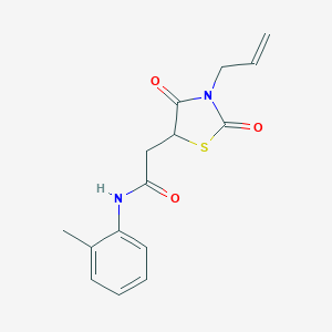 molecular formula C15H16N2O3S B352555 2-(3-allyl-2,4-dioxothiazolidin-5-yl)-N-(o-tolyl)acetamide CAS No. 876900-73-1