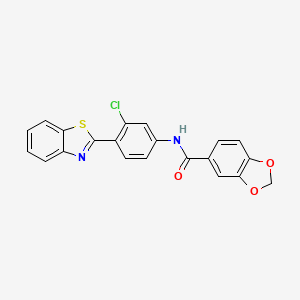 N-[4-(1,3-benzothiazol-2-yl)-3-chlorophenyl]-1,3-benzodioxole-5-carboxamide