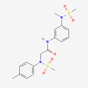 molecular formula C18H23N3O5S2 B3525569 N~1~-{3-[methyl(methylsulfonyl)amino]phenyl}-N~2~-(4-methylphenyl)-N~2~-(methylsulfonyl)glycinamide 