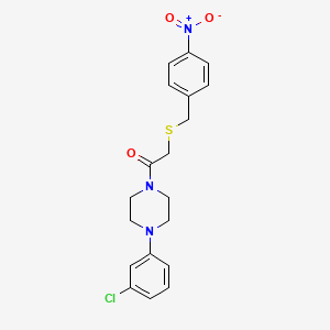 molecular formula C19H20ClN3O3S B3525582 1-(3-chlorophenyl)-4-{[(4-nitrobenzyl)thio]acetyl}piperazine 