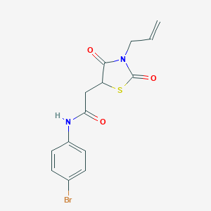 molecular formula C14H13BrN2O3S B352559 N-(4-bromophenyl)-2-[2,4-dioxo-3-(prop-2-en-1-yl)-1,3-thiazolidin-5-yl]acetamide CAS No. 878989-77-6