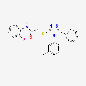 2-{[4-(3,4-dimethylphenyl)-5-phenyl-4H-1,2,4-triazol-3-yl]thio}-N-(2-fluorophenyl)acetamide