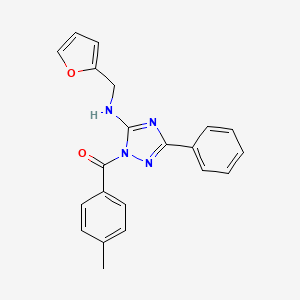 molecular formula C21H18N4O2 B3525618 N-(2-furylmethyl)-1-(4-methylbenzoyl)-3-phenyl-1H-1,2,4-triazol-5-amine 