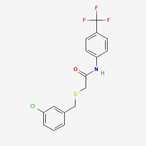 molecular formula C16H13ClF3NOS B3525624 2-[(3-chlorophenyl)methylsulfanyl]-N-[4-(trifluoromethyl)phenyl]acetamide 