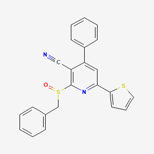 2-(Benzylsulfinyl)-4-phenyl-6-(thiophen-2-yl)pyridine-3-carbonitrile