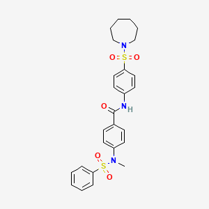 N-[4-(1-azepanylsulfonyl)phenyl]-4-[methyl(phenylsulfonyl)amino]benzamide