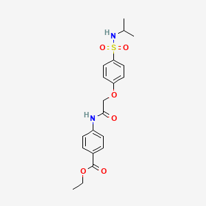 molecular formula C20H24N2O6S B3525650 ethyl 4-[({4-[(isopropylamino)sulfonyl]phenoxy}acetyl)amino]benzoate 