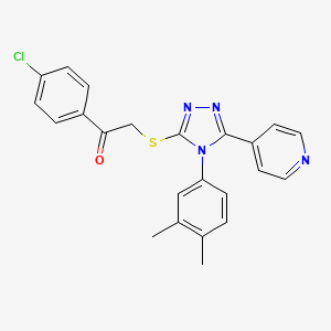 molecular formula C23H19ClN4OS B3525776 1-(4-chlorophenyl)-2-{[4-(3,4-dimethylphenyl)-5-(4-pyridinyl)-4H-1,2,4-triazol-3-yl]thio}ethanone 