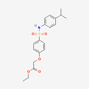 molecular formula C19H23NO5S B3525777 Ethyl 2-[4-[(4-propan-2-ylphenyl)sulfamoyl]phenoxy]acetate 