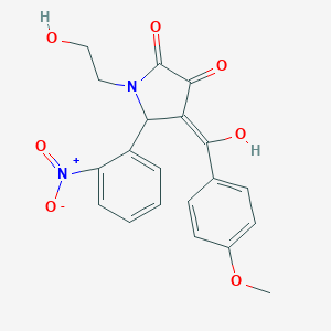 (4Z)-1-(2-hydroxyethyl)-4-[hydroxy-(4-methoxyphenyl)methylidene]-5-(2-nitrophenyl)pyrrolidine-2,3-dione