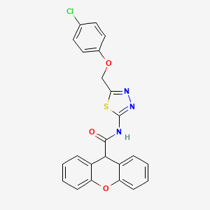 molecular formula C23H16ClN3O3S B3525782 N-{5-[(4-chlorophenoxy)methyl]-1,3,4-thiadiazol-2-yl}-9H-xanthene-9-carboxamide 