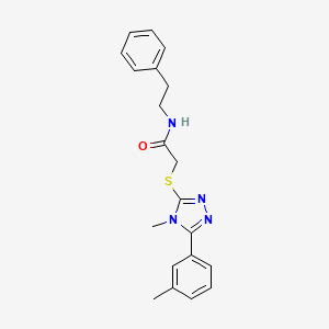 molecular formula C20H22N4OS B3525803 2-{[4-methyl-5-(3-methylphenyl)-4H-1,2,4-triazol-3-yl]sulfanyl}-N-(2-phenylethyl)acetamide 