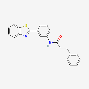 molecular formula C22H18N2OS B3525808 N-[3-(1,3-benzothiazol-2-yl)phenyl]-3-phenylpropanamide 