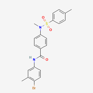 molecular formula C22H21BrN2O3S B3525816 N-(4-bromo-3-methylphenyl)-4-{methyl[(4-methylphenyl)sulfonyl]amino}benzamide 