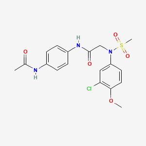 molecular formula C18H20ClN3O5S B3525861 N~1~-[4-(acetylamino)phenyl]-N~2~-(3-chloro-4-methoxyphenyl)-N~2~-(methylsulfonyl)glycinamide 