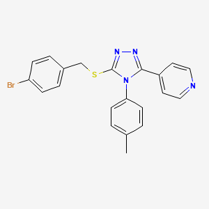 4-{5-[(4-bromobenzyl)sulfanyl]-4-(4-methylphenyl)-4H-1,2,4-triazol-3-yl}pyridine