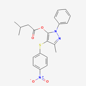 [5-Methyl-4-(4-nitrophenyl)sulfanyl-2-phenylpyrazol-3-yl] 3-methylbutanoate