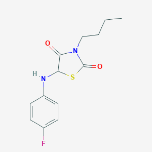 molecular formula C13H15FN2O2S B352588 3-Butyl-5-((4-fluorophenyl)amino)thiazolidine-2,4-dione CAS No. 1009063-61-9