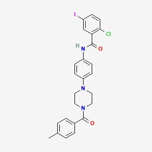 2-chloro-5-iodo-N-{4-[4-(4-methylbenzoyl)-1-piperazinyl]phenyl}benzamide