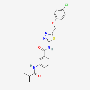 N-{5-[(4-CHLOROPHENOXY)METHYL]-1,3,4-THIADIAZOL-2-YL}-3-(2-METHYLPROPANAMIDO)BENZAMIDE