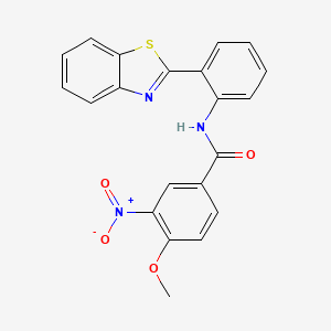 molecular formula C21H15N3O4S B3525900 N-[2-(1,3-benzothiazol-2-yl)phenyl]-4-methoxy-3-nitrobenzamide 