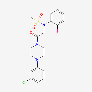 molecular formula C19H21ClFN3O3S B3525919 N-{2-[4-(3-Chloro-phenyl)-piperazin-1-yl]-2-oxo-ethyl}-N-(2-fluoro-phenyl)-methanesulfonamide 