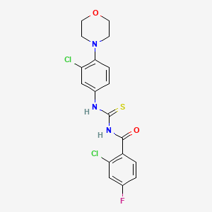 molecular formula C18H16Cl2FN3O2S B3525923 2-chloro-N-({[3-chloro-4-(4-morpholinyl)phenyl]amino}carbonothioyl)-4-fluorobenzamide 