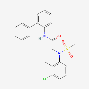 molecular formula C22H21ClN2O3S B3525931 N~1~-2-biphenylyl-N~2~-(3-chloro-2-methylphenyl)-N~2~-(methylsulfonyl)glycinamide 