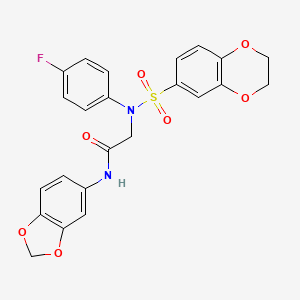 molecular formula C23H19FN2O7S B3525946 N~1~-1,3-benzodioxol-5-yl-N~2~-(2,3-dihydro-1,4-benzodioxin-6-ylsulfonyl)-N~2~-(4-fluorophenyl)glycinamide 