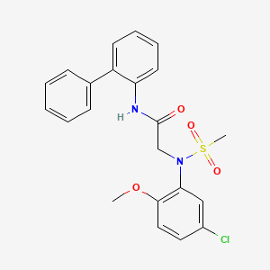 molecular formula C22H21ClN2O4S B3525966 N~1~-2-biphenylyl-N~2~-(5-chloro-2-methoxyphenyl)-N~2~-(methylsulfonyl)glycinamide 