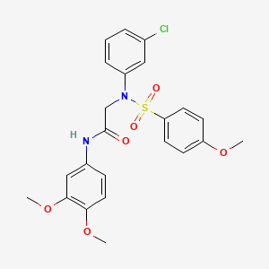 molecular formula C23H23ClN2O6S B3525988 N~2~-(3-chlorophenyl)-N-(3,4-dimethoxyphenyl)-N~2~-[(4-methoxyphenyl)sulfonyl]glycinamide 