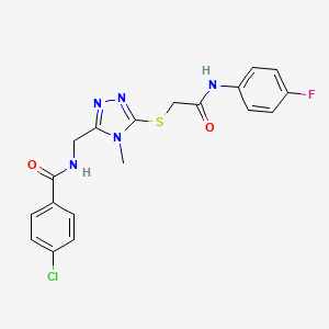 4-chloro-N-{[5-({2-[(4-fluorophenyl)amino]-2-oxoethyl}sulfanyl)-4-methyl-4H-1,2,4-triazol-3-yl]methyl}benzamide