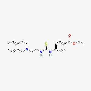 molecular formula C21H25N3O2S B3525999 Ethyl 4-({[2-(1,2,3,4-tetrahydroisoquinolin-2-YL)ethyl]carbamothioyl}amino)benzoate 