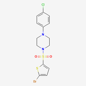 molecular formula C14H14BrClN2O2S2 B3526002 1-[(5-bromo-2-thienyl)sulfonyl]-4-(4-chlorophenyl)piperazine 