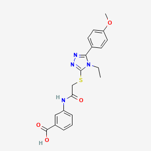 3-[({[4-ethyl-5-(4-methoxyphenyl)-4H-1,2,4-triazol-3-yl]sulfanyl}acetyl)amino]benzoic acid