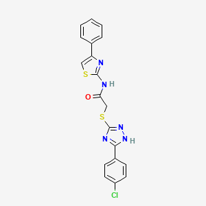 2-{[5-(4-chlorophenyl)-4H-1,2,4-triazol-3-yl]sulfanyl}-N-(4-phenyl-1,3-thiazol-2-yl)acetamide