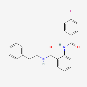 molecular formula C22H19FN2O2 B3526079 2-[(4-fluorobenzoyl)amino]-N-(2-phenylethyl)benzamide 