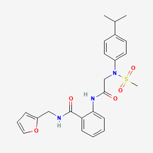 molecular formula C24H27N3O5S B3526114 N-(2-furylmethyl)-2-{[N-(4-isopropylphenyl)-N-(methylsulfonyl)glycyl]amino}benzamide 